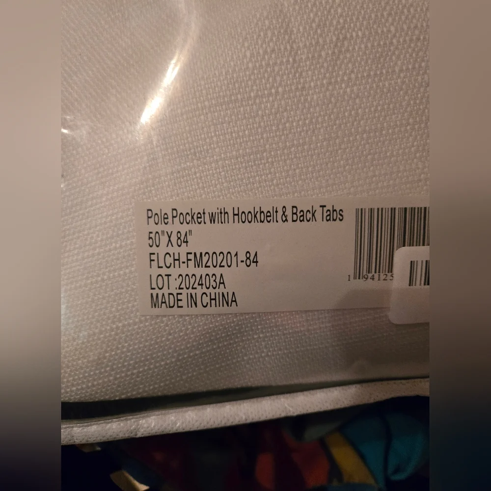 Off White Italian Faux Linen Curtain Panel